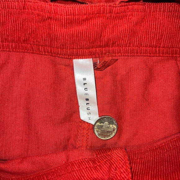 Blue Blush Vibrant Red Corduroy Skirt - Picture 3 of 5